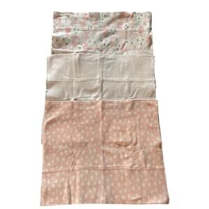 Baby Girl Burp Cloth Set Pink Neutral Hearts 3 Pack